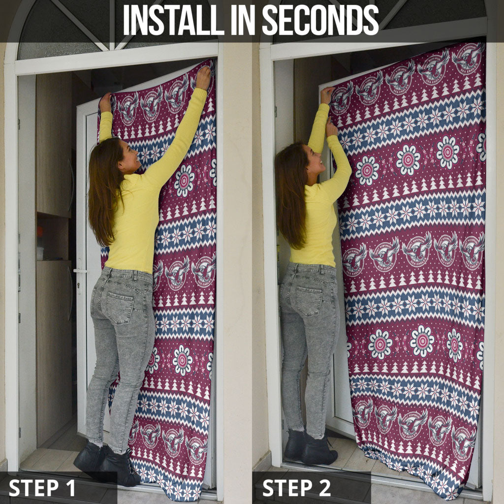 Sea Eagles Rugby Christmas Door Cover Aboriginal Seamless Cardigan Inspired