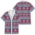 Sea Eagles Rugby Christmas Family Matching Short Sleeve Bodycon Dress and Hawaiian Shirt Aboriginal Seamless Cardigan Inspired