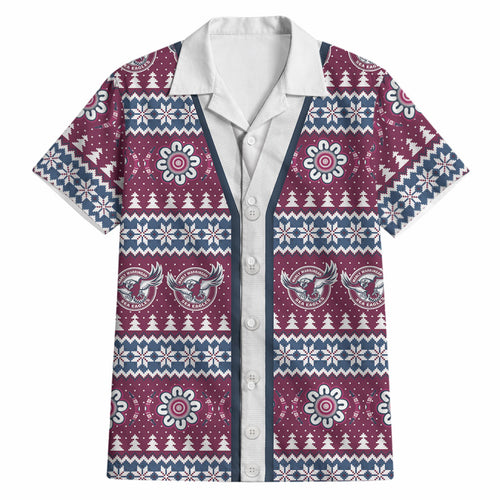 Sea Eagles Rugby Christmas Hawaiian Shirt Aboriginal Seamless Cardigan Inspired
