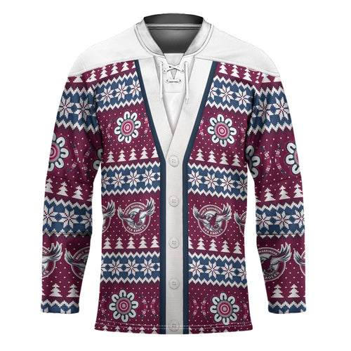 Sea Eagles Rugby Christmas Hockey Jersey Aboriginal Seamless Cardigan Inspired