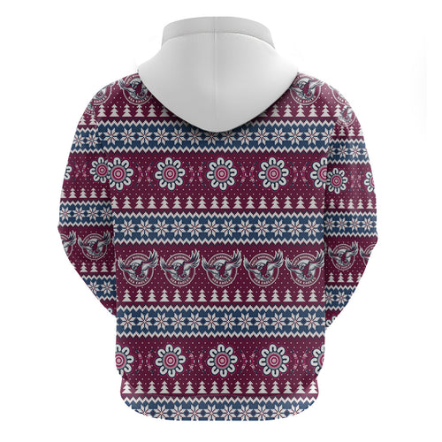Sea Eagles Rugby Christmas Hoodie Aboriginal Seamless Cardigan Inspired