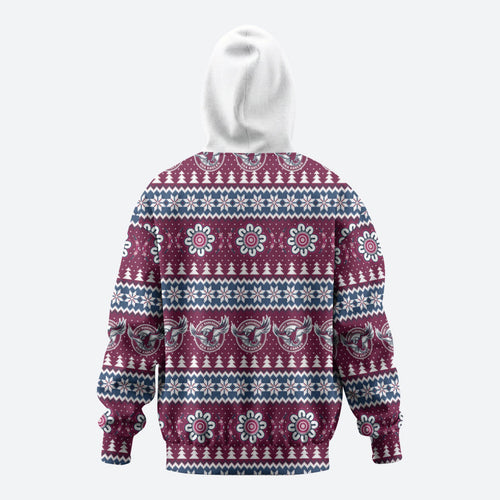 Sea Eagles Rugby Christmas Hoodie Aboriginal Seamless Cardigan Inspired