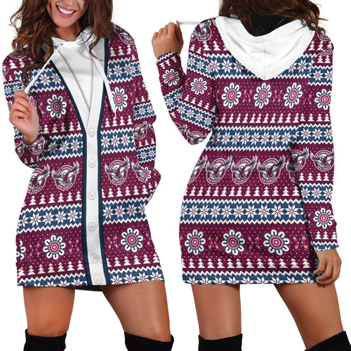 Sea Eagles Rugby Christmas Hoodie Dress Aboriginal Seamless Cardigan Inspired