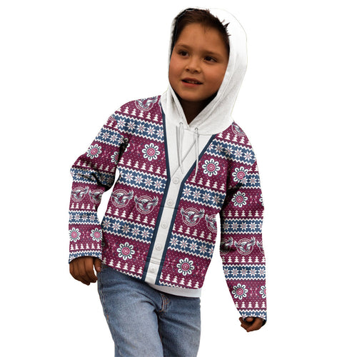 Sea Eagles Rugby Christmas Kid Hoodie Aboriginal Seamless Cardigan Inspired