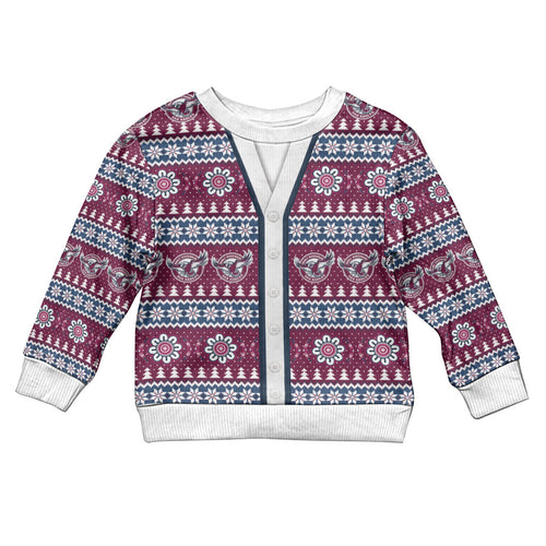 Sea Eagles Rugby Christmas Kid Ugly Christmas Sweater Aboriginal Seamless Cardigan Inspired