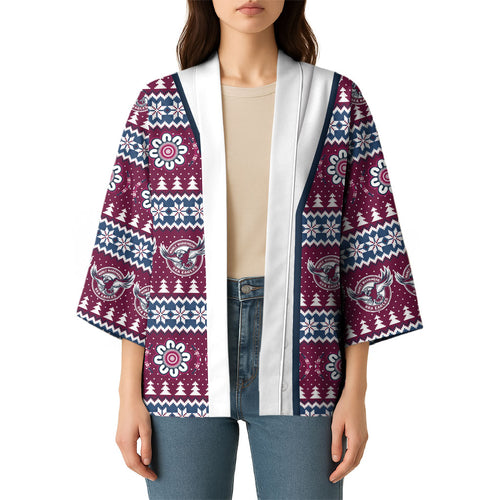 Sea Eagles Rugby Christmas Kimono Aboriginal Seamless Cardigan Inspired