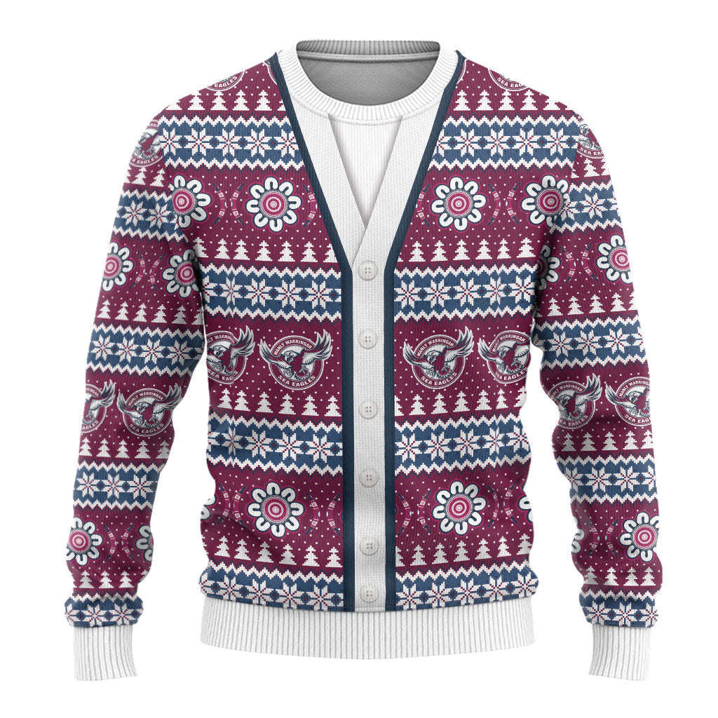 Sea Eagles Rugby Christmas Ugly Christmas Sweater Aboriginal Seamless Cardigan Inspired