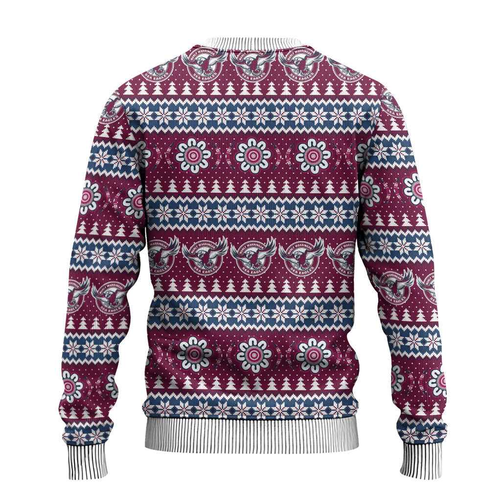 Sea Eagles Rugby Christmas Ugly Christmas Sweater Aboriginal Seamless Cardigan Inspired