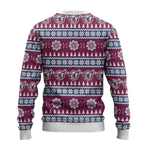 Sea Eagles Rugby Christmas Ugly Christmas Sweater Aboriginal Seamless Cardigan Inspired