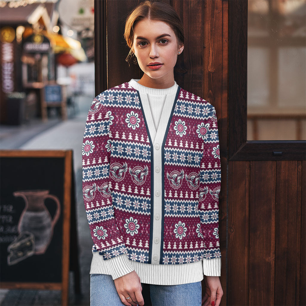 Sea Eagles Rugby Christmas Ugly Christmas Sweater Aboriginal Seamless Cardigan Inspired