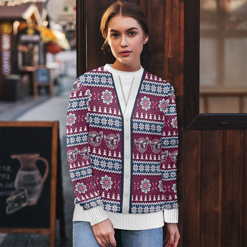 Sea Eagles Rugby Christmas Ugly Christmas Sweater Aboriginal Seamless Cardigan Inspired