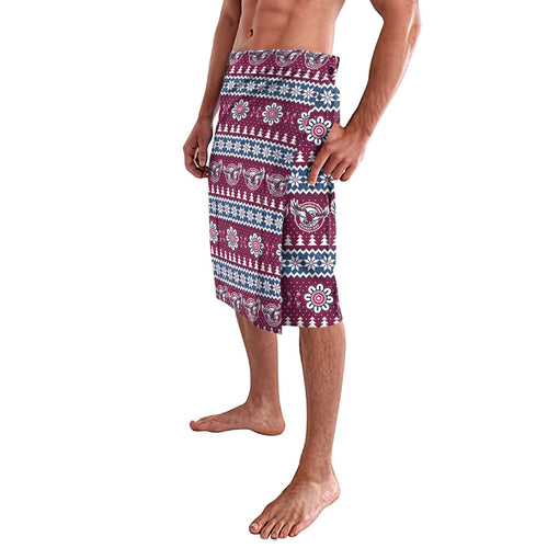 Sea Eagles Rugby Christmas Lavalava Aboriginal Seamless Cardigan Inspired