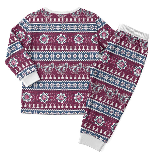 Sea Eagles Rugby Christmas Pajama Set Aboriginal Seamless Cardigan Inspired
