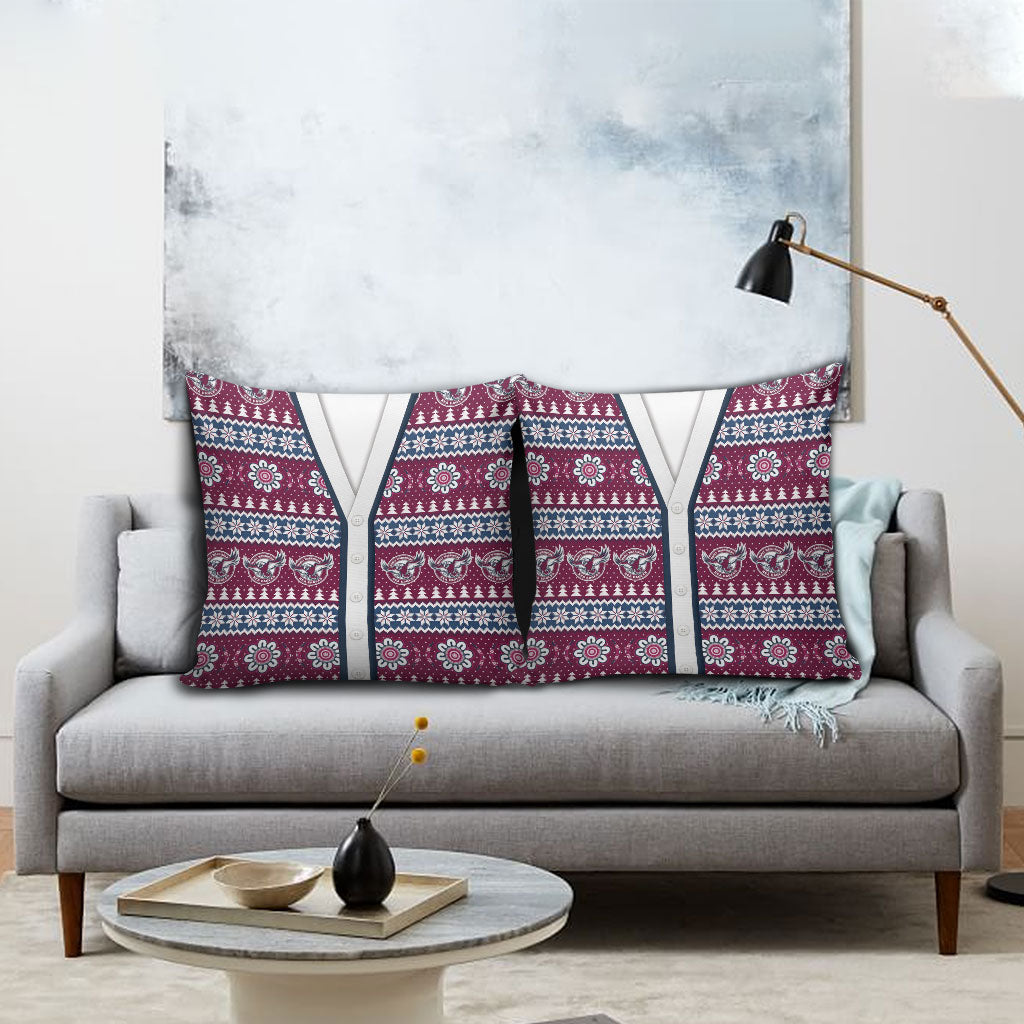 Sea Eagles Rugby Christmas Pillow Cover Aboriginal Seamless Cardigan Inspired