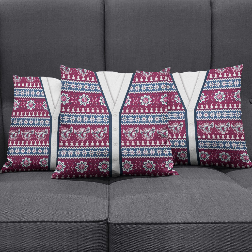 Sea Eagles Rugby Christmas Pillow Cover Aboriginal Seamless Cardigan Inspired
