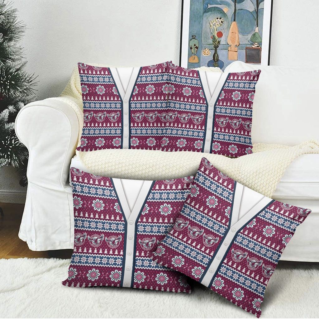 Sea Eagles Rugby Christmas Pillow Cover Aboriginal Seamless Cardigan Inspired