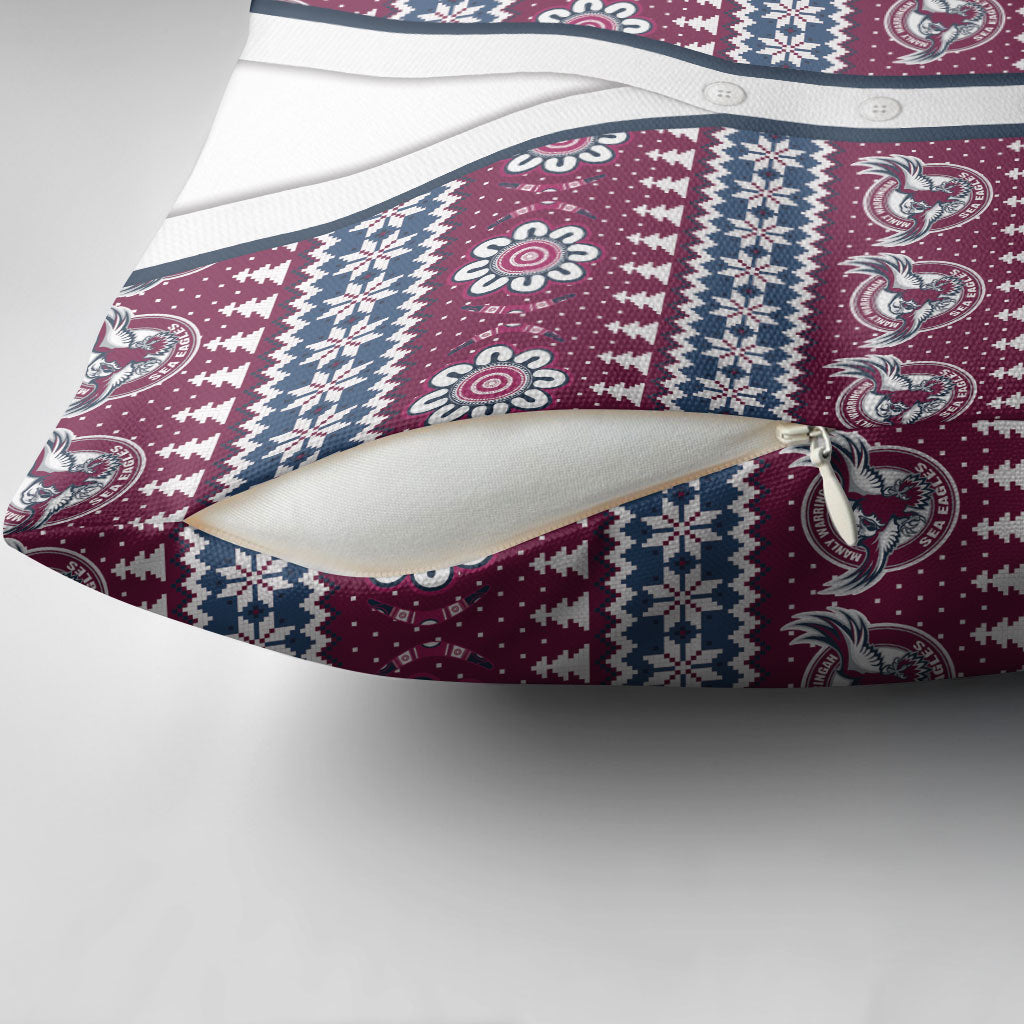Sea Eagles Rugby Christmas Pillow Cover Aboriginal Seamless Cardigan Inspired