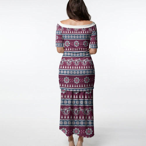 Sea Eagles Rugby Christmas Puletasi Aboriginal Seamless Cardigan Inspired