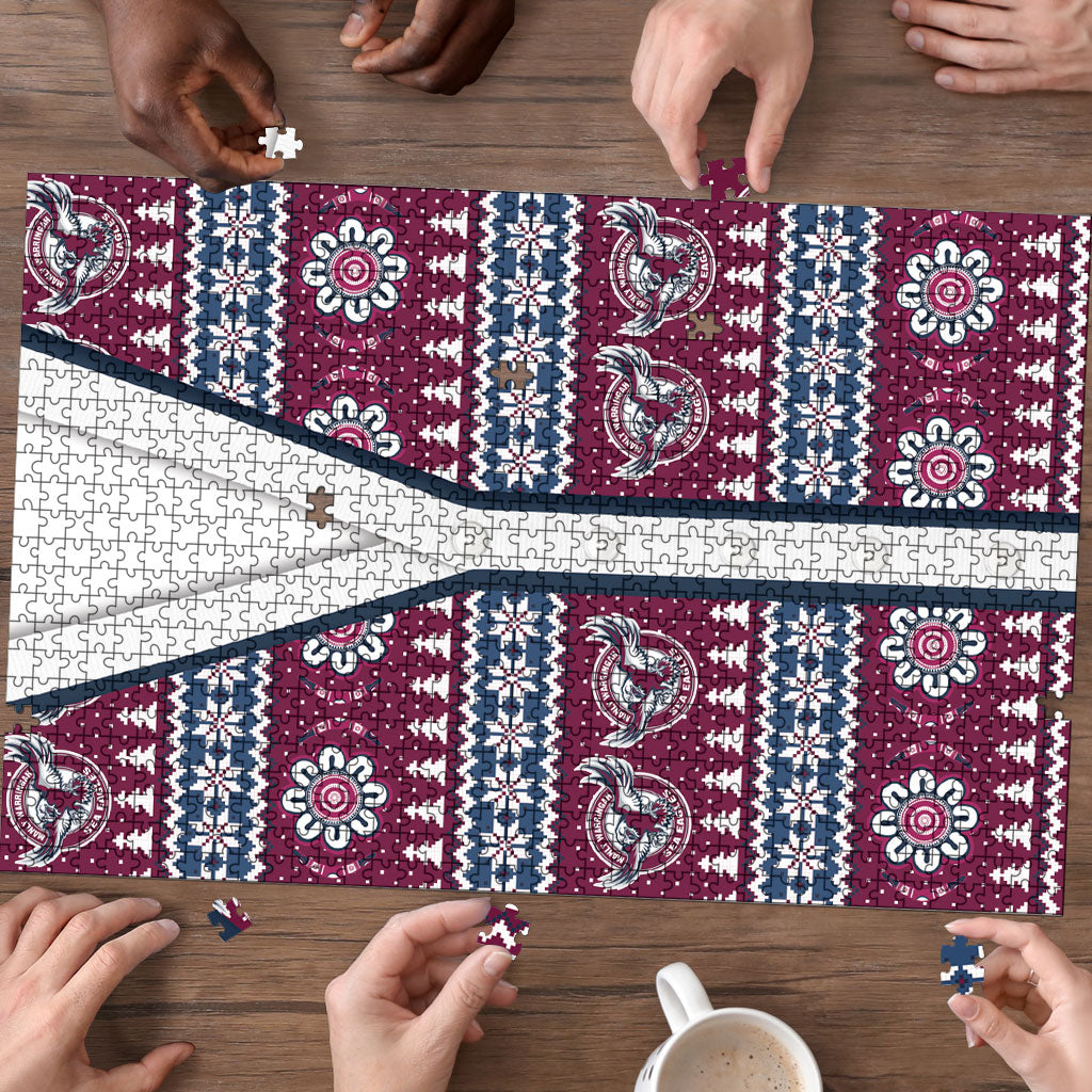 Sea Eagles Rugby Christmas Puzzle Aboriginal Seamless Cardigan Inspired