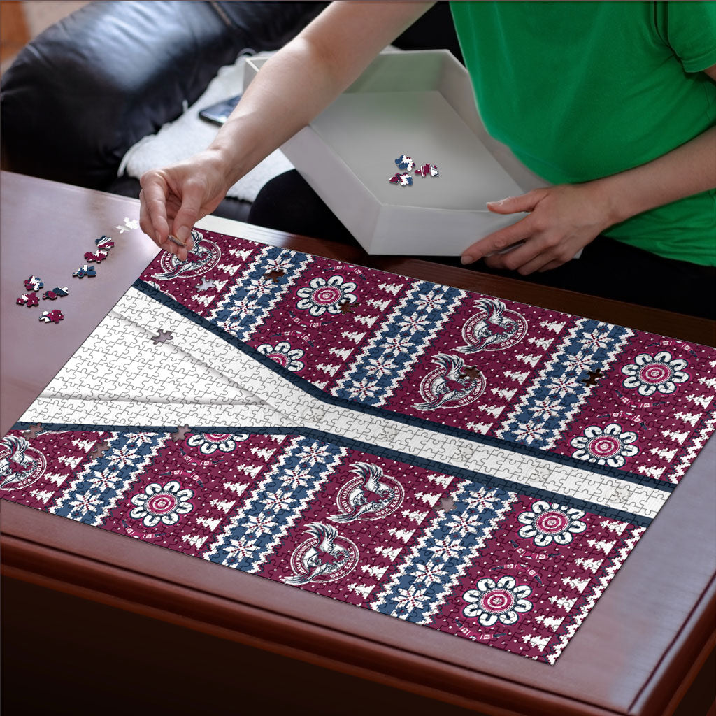 Sea Eagles Rugby Christmas Puzzle Aboriginal Seamless Cardigan Inspired