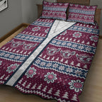 Sea Eagles Rugby Christmas Quilt Bed Set Aboriginal Seamless Cardigan Inspired