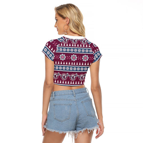Sea Eagles Rugby Christmas Raglan Cropped T Shirt Aboriginal Seamless Cardigan Inspired