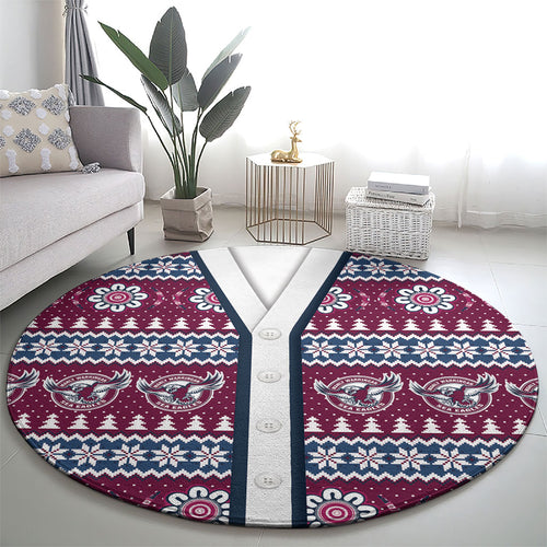 Sea Eagles Rugby Christmas Round Carpet Aboriginal Seamless Cardigan Inspired