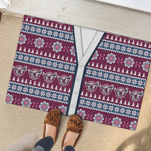 Sea Eagles Rugby Christmas Rubber Doormat Aboriginal Seamless Cardigan Inspired