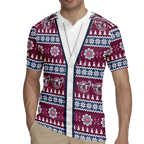 Sea Eagles Rugby Christmas Rugby Jersey Aboriginal Seamless Cardigan Inspired