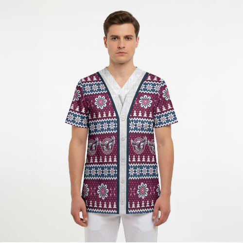 Sea Eagles Rugby Christmas Scrub Top Aboriginal Seamless Cardigan Inspired