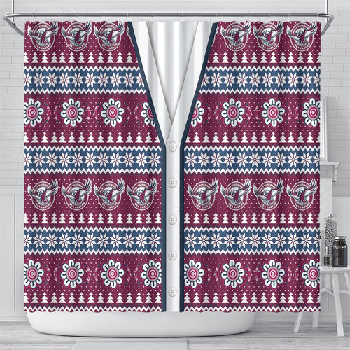 Sea Eagles Rugby Christmas Shower Curtain Aboriginal Seamless Cardigan Inspired