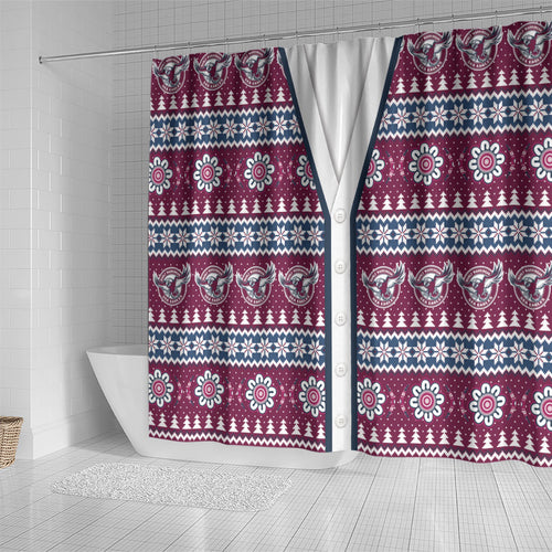 Sea Eagles Rugby Christmas Shower Curtain Aboriginal Seamless Cardigan Inspired