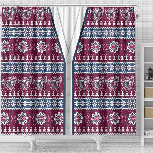 Sea Eagles Rugby Christmas Shower Curtain Aboriginal Seamless Cardigan Inspired