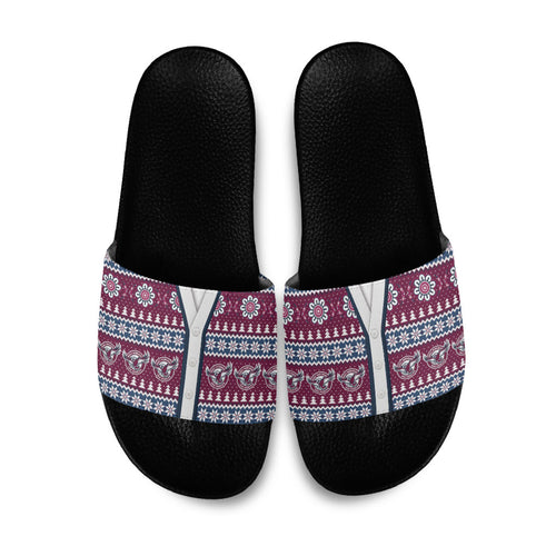Sea Eagles Rugby Christmas Slide Sandals Aboriginal Seamless Cardigan Inspired