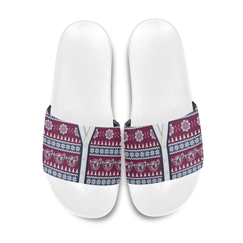 Sea Eagles Rugby Christmas Slide Sandals Aboriginal Seamless Cardigan Inspired