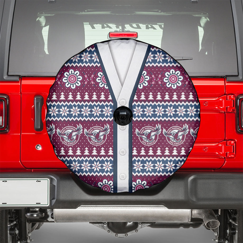 Sea Eagles Rugby Christmas Spare Tire Cover Aboriginal Seamless Cardigan Inspired