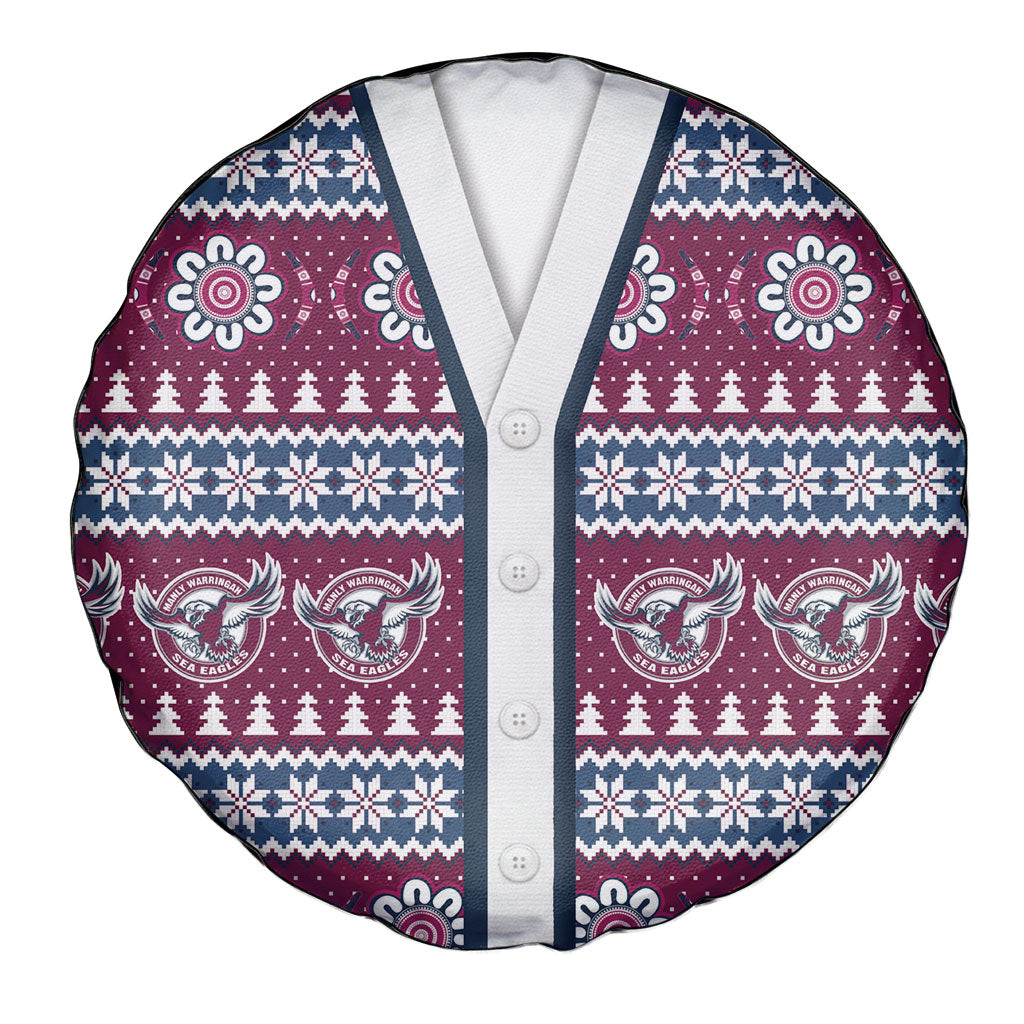 Sea Eagles Rugby Christmas Spare Tire Cover Aboriginal Seamless Cardigan Inspired