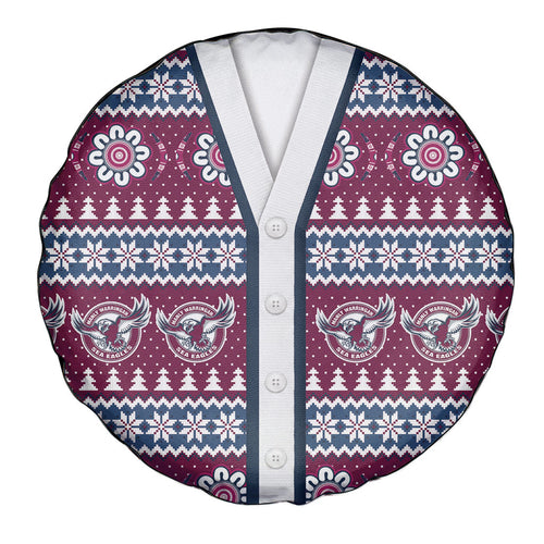 Sea Eagles Rugby Christmas Spare Tire Cover Aboriginal Seamless Cardigan Inspired