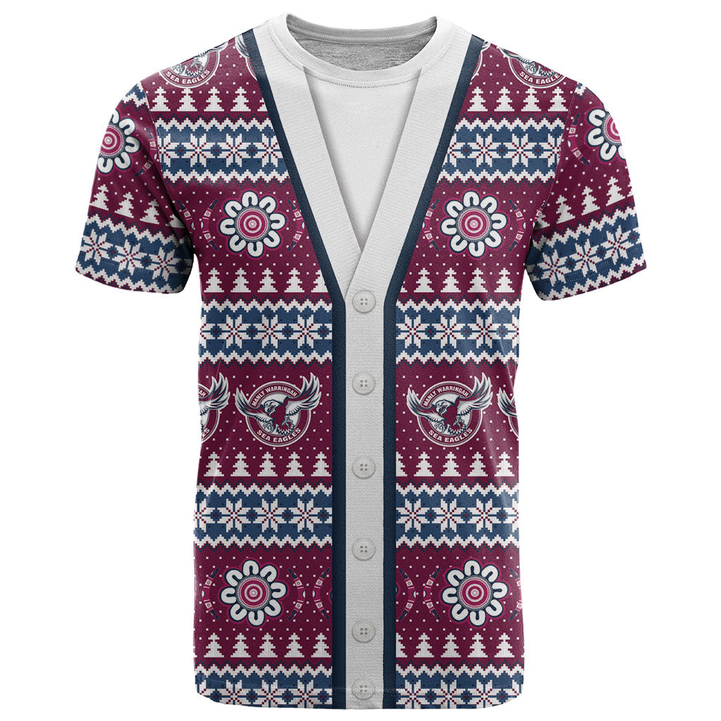 Sea Eagles Rugby Christmas T Shirt Aboriginal Seamless Cardigan Inspired
