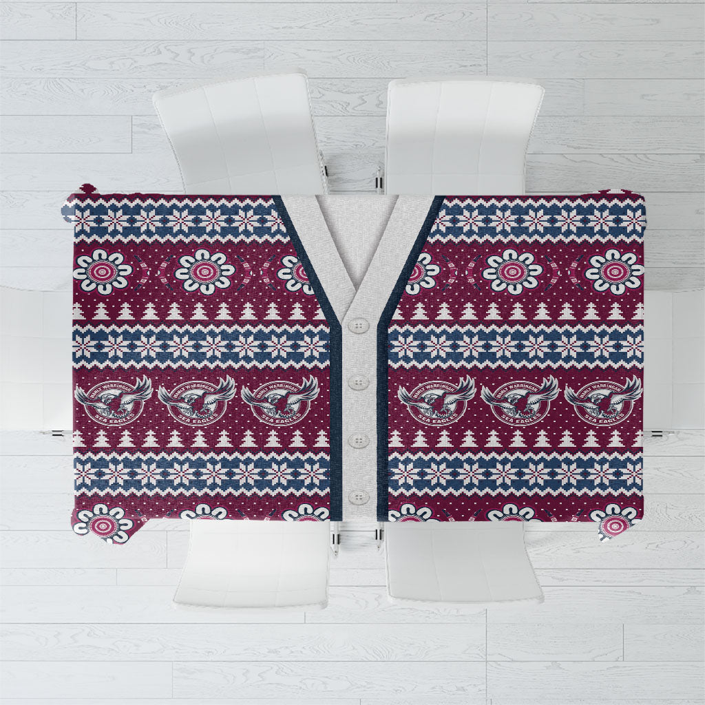 Sea Eagles Rugby Christmas Tablecloth Aboriginal Seamless Cardigan Inspired