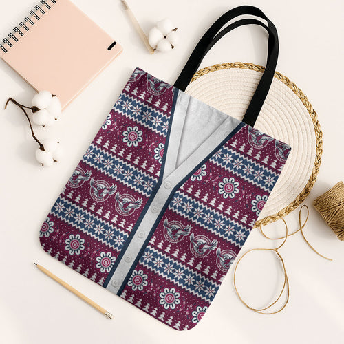 Sea Eagles Rugby Christmas Tote Bag Aboriginal Seamless Cardigan Inspired