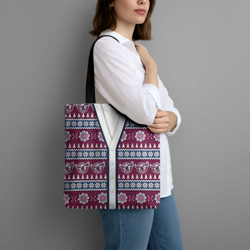 Sea Eagles Rugby Christmas Tote Bag Aboriginal Seamless Cardigan Inspired