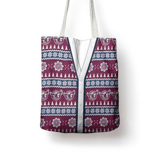 Sea Eagles Rugby Christmas Tote Bag Aboriginal Seamless Cardigan Inspired