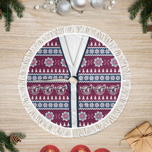 Sea Eagles Rugby Christmas Tree Skirt Aboriginal Seamless Cardigan Inspired