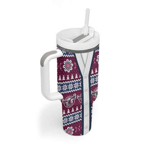 Sea Eagles Rugby Christmas Tumbler With Handle Aboriginal Seamless Cardigan Inspired