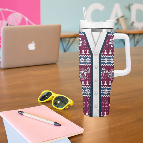 Sea Eagles Rugby Christmas Tumbler With Handle Aboriginal Seamless Cardigan Inspired