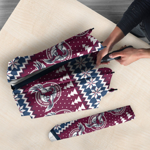 Sea Eagles Rugby Christmas Umbrella Aboriginal Seamless Cardigan Inspired