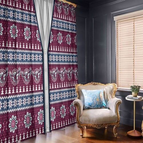 Sea Eagles Rugby Christmas Window Curtain Aboriginal Seamless Cardigan Inspired