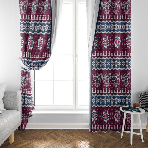 Sea Eagles Rugby Christmas Window Curtain Aboriginal Seamless Cardigan Inspired