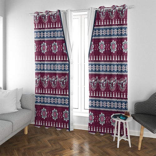Sea Eagles Rugby Christmas Window Curtain Aboriginal Seamless Cardigan Inspired